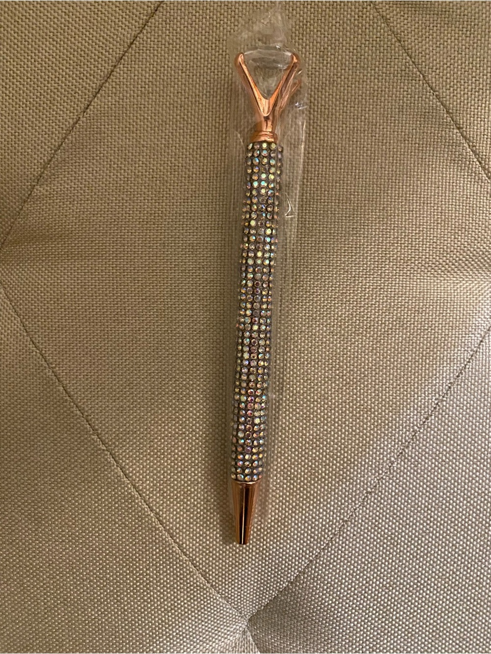 Crystal Rhinestone Rose Gold Pen - Women's Accessory